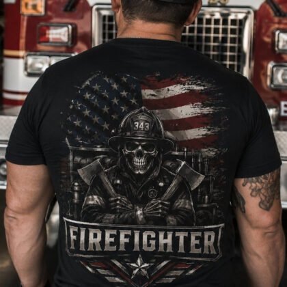 USA Flag Firefighter - Patriotic